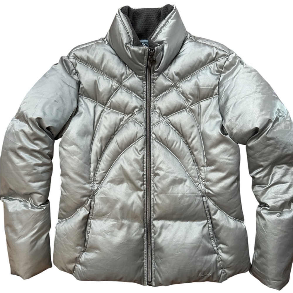 Vintage Y2K‎ 2000’s Women’s Nike Puffer Duck Down Coat Large 12-14 Silver Nike